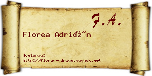 Florea Adrián névjegykártya